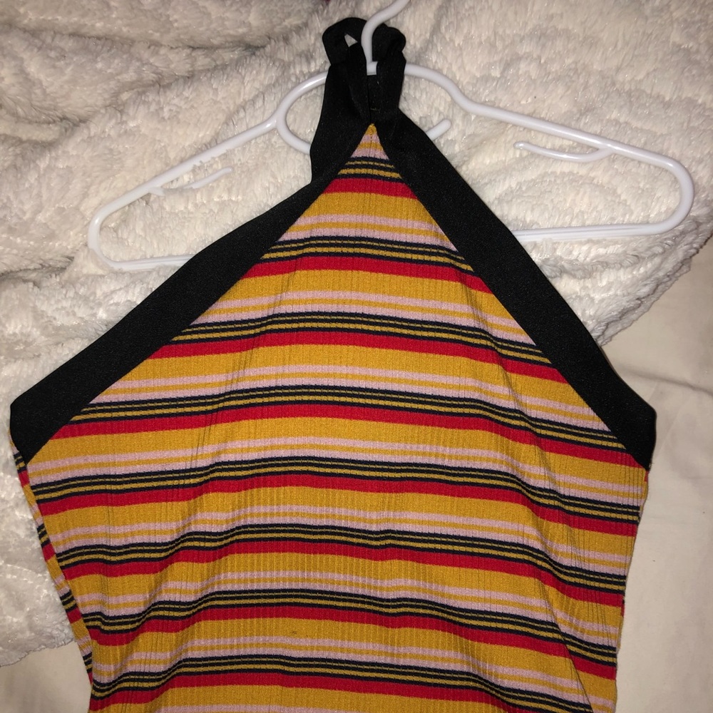 stripped halter crop top